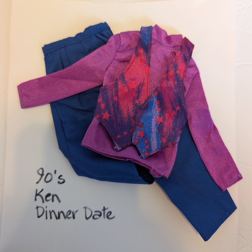 Mattel Ken Outfit Purple Pink Blue Vest Pants